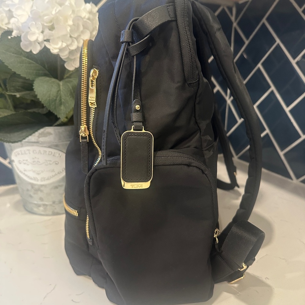 Tumi Voyageur Celina Backback Black with gold hardware - Picture 3 of 9